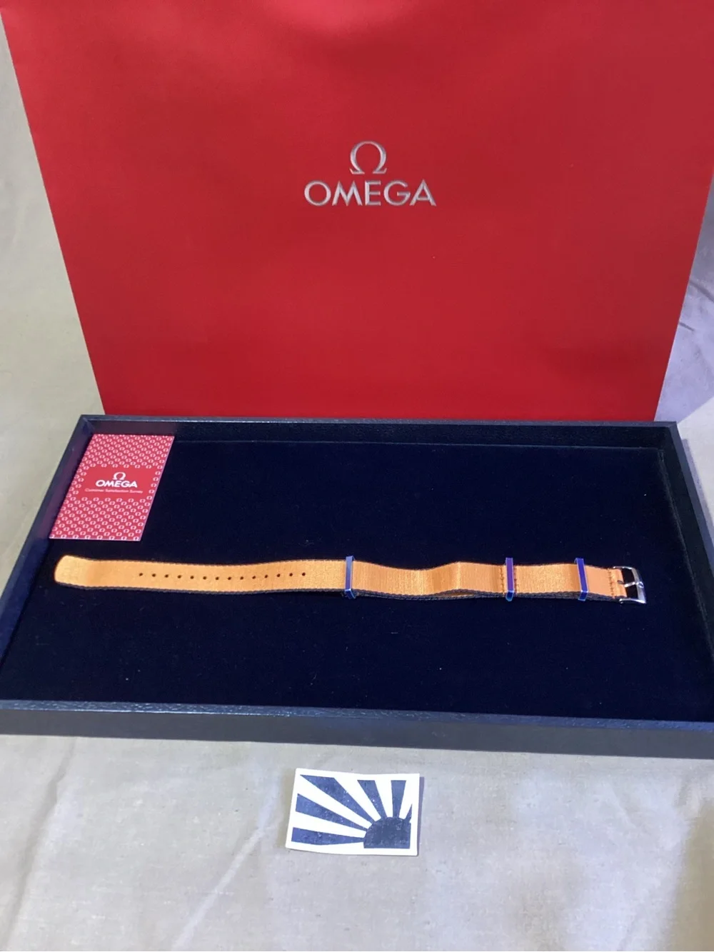Omega Nylon Strap Polyamide, Black and Orange Ref. 031CWZ010648 20mm